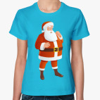 Классическая женская футболка Санта Клаус