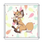 Магнит 6.5 x 6.5 см Лисичка с мороженкой