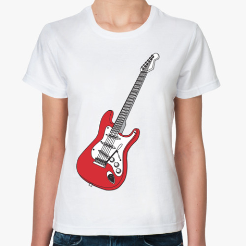 Классическая футболка с принтом  Red Guitar