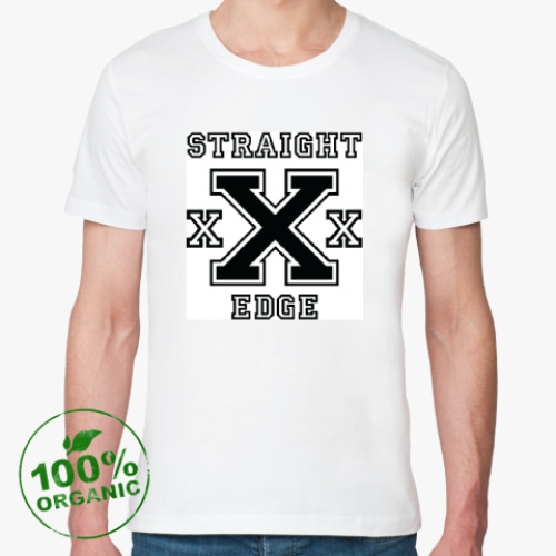 Футболка из органик-хлопка с принтом Straight Edge