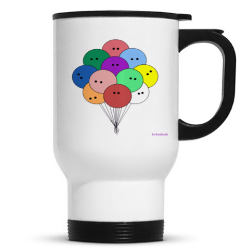 Кружка-термос с принтом Purple people