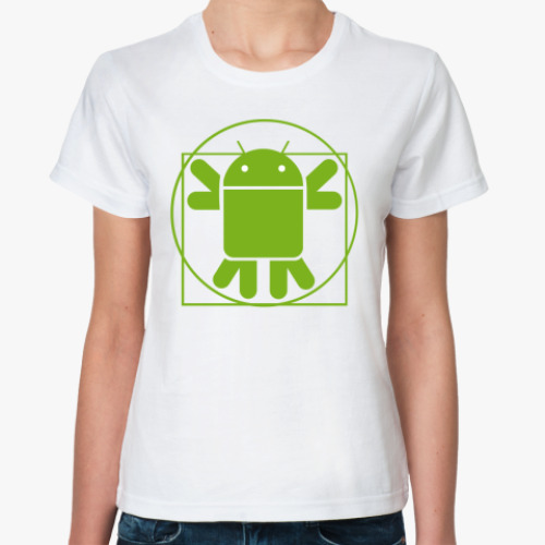 Классическая футболка с принтом   Android – Da Vinci