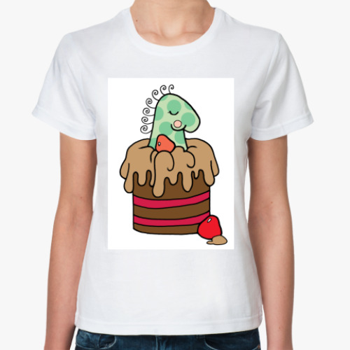 Классическая футболка с принтом  Шоколадный кекс