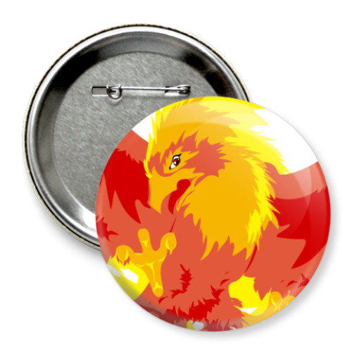 Значок 75мм с принтом Феникс