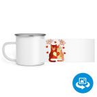 Кружка металлическая белая (круговая запечатка)