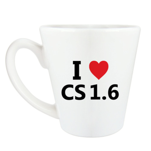 Чашка Латте с принтом I love cs 1.6