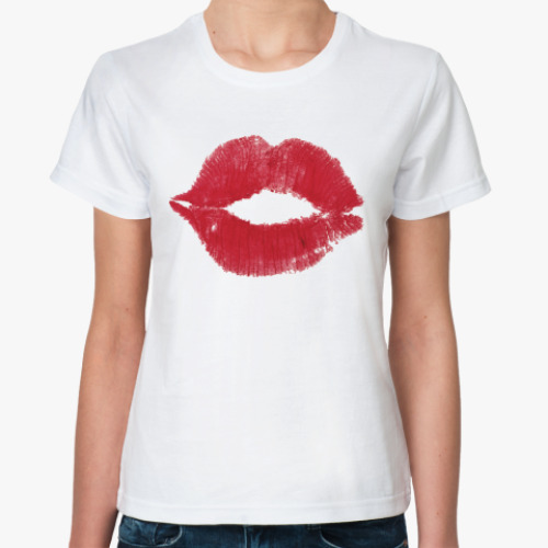 Классическая футболка с принтом Поцелуй