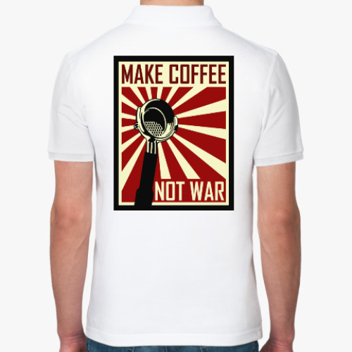 Рубашка поло с принтом Make Coffee Not War