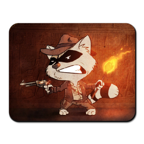 Коврик для мыши с принтом Индиана Енот