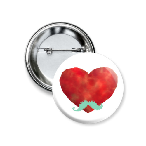 Значок 37мм с принтом Heart like a sir