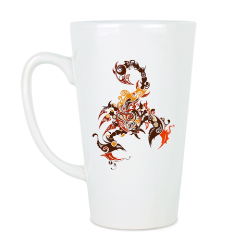 Чашка Латте с принтом Скорпион