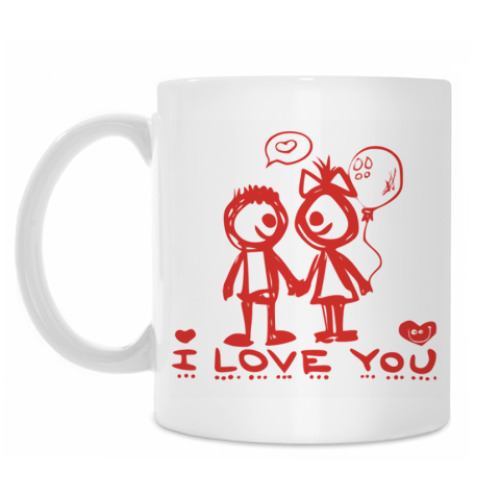 Кружка с принтом I love you
