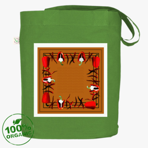 Сумка шоппер с принтом контрастные перцы