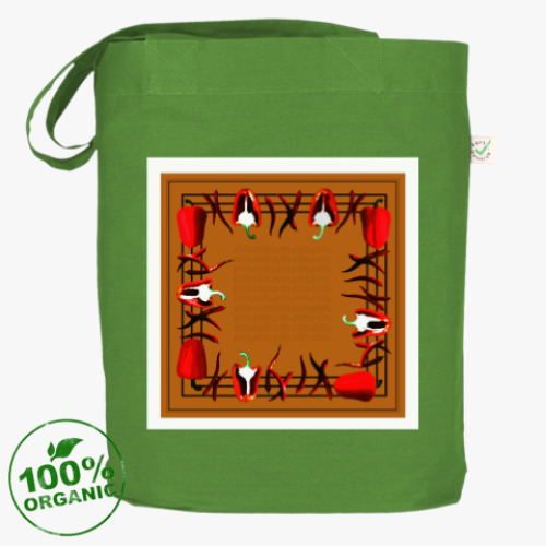 Сумка шоппер с принтом контрастные перцы