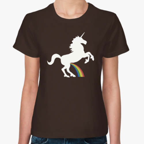 Женская футболка с принтом Радужный единорог