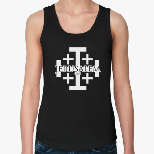 Женская майка с принтом Иерусалимский крест / Jerusalem 1099
