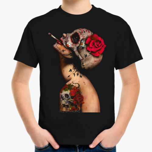 Детская футболка с принтом Sugar skull girl