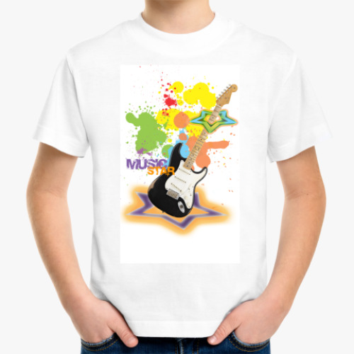 Детская футболка с принтом Звезда музыки