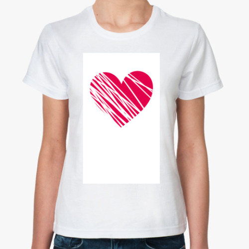Классическая футболка с принтом Сердце