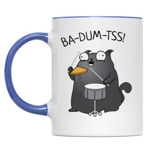 Кружка с принтом Кот Ba-Dum-Tss!