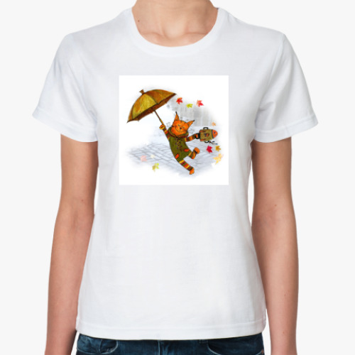 Классическая футболка с принтом Осеннее Настроение