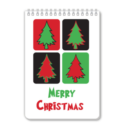 Блокнот с принтом MERRY CHRISTMAS