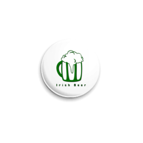 Значок 25мм с принтом  'Green beer'