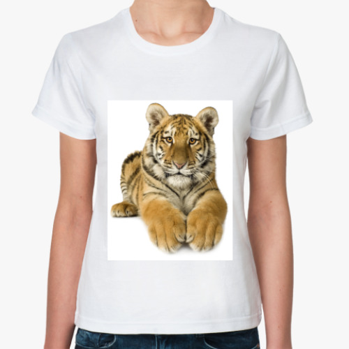 Классическая футболка с принтом Тигр