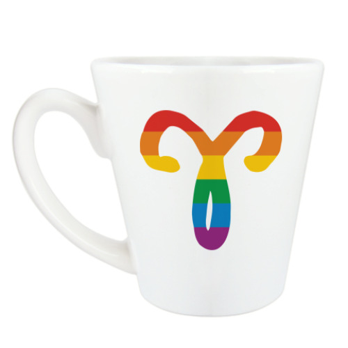 Чашка Латте с принтом Радужный овен