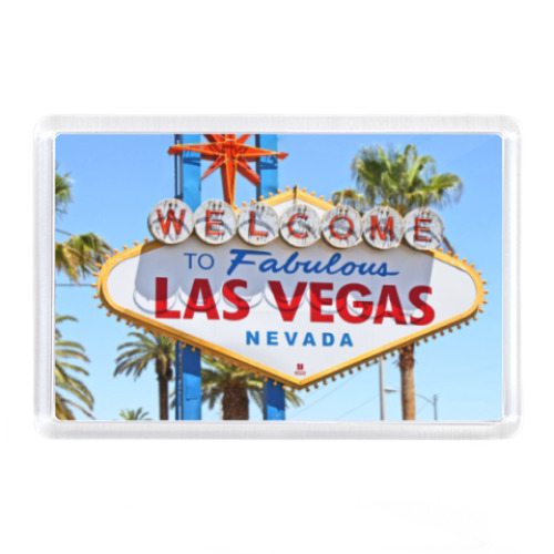 Магнит с принтом  Las Vegas, Лас вегас