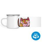 Кружка металлическая белая (круговая запечатка)