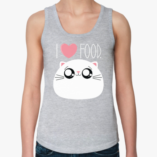 Женская майка с принтом Я люблю еду I love food