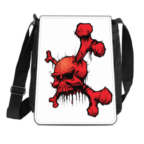 Сумка-планшет с принтом Кровавый Череп