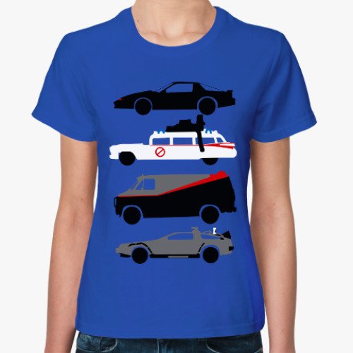 Женская футболка с принтом Машины из 80-х