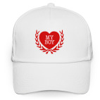 Кепка / бейсболка, белая (печать) i love my boy