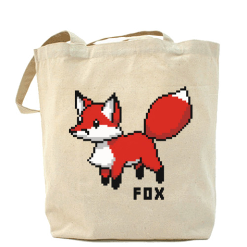 Сумка шоппер с принтом 8-bit Fox