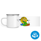 Кружка металлическая белая (круговая запечатка)