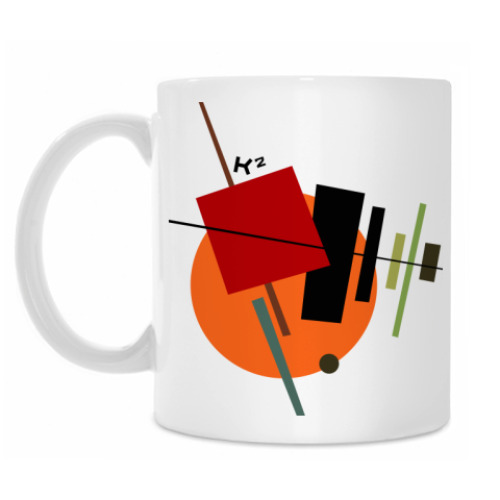 Кружка с принтом красный квадрат