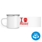 Кружка металлическая белая (круговая запечатка)