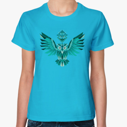 Женская футболка с принтом Сова-этнос