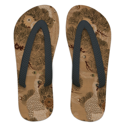 Шлепанцы (сланцы) с принтом Ткань