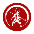 Виниловая наклейка, круг (9,5 х 9,5 см) Самурай (samurai)