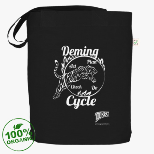 Сумка шоппер с принтом Цикл Деминга / Deming cycle