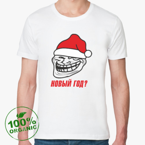Футболка из органик-хлопка с принтом Новый Год?