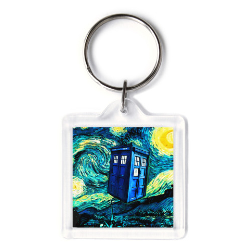 Брелок с принтом ТАРДИС Ван-Гога