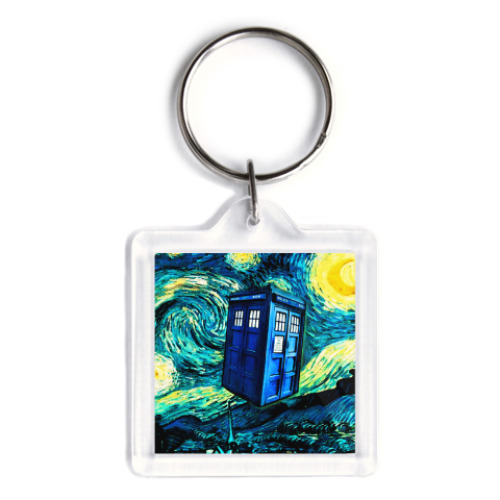 Брелок с принтом ТАРДИС Ван-Гога