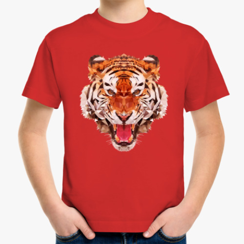 Детская футболка с принтом Тигр