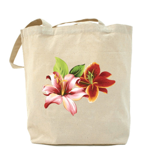 Сумка шоппер с принтом Лилии