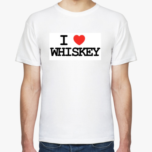 Футболка с принтом  I love whiskey