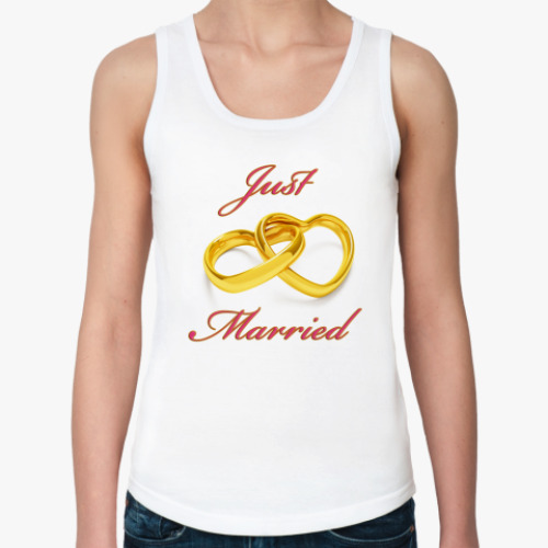 Женская майка с принтом  JustMarried